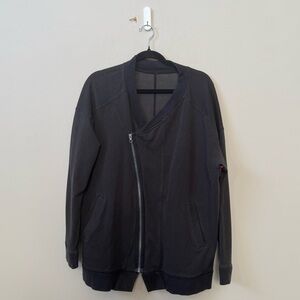 Lululemon Mula Bundle Wrap zip up sweater - black/dark grey